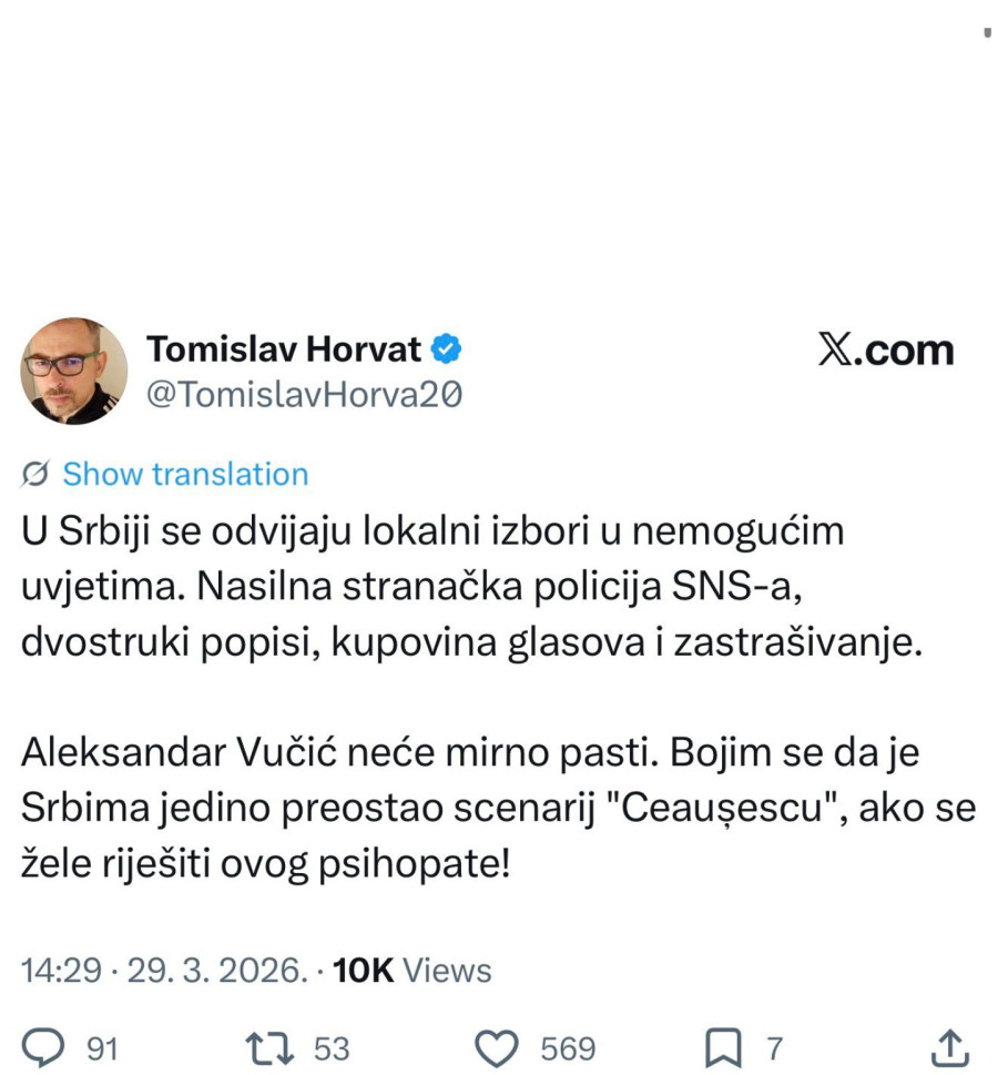 Profesor iz Zadra traži Vučićevu glavu; Hrvati udar na predsednika Srbije vide kao najvažniju stvar