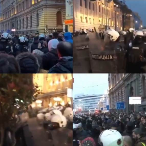 Haos ispred Rektorata; Brutalan napad na policiju; Gađaju Žandarmeriju; Pozivaju na ubistvo VIDEO