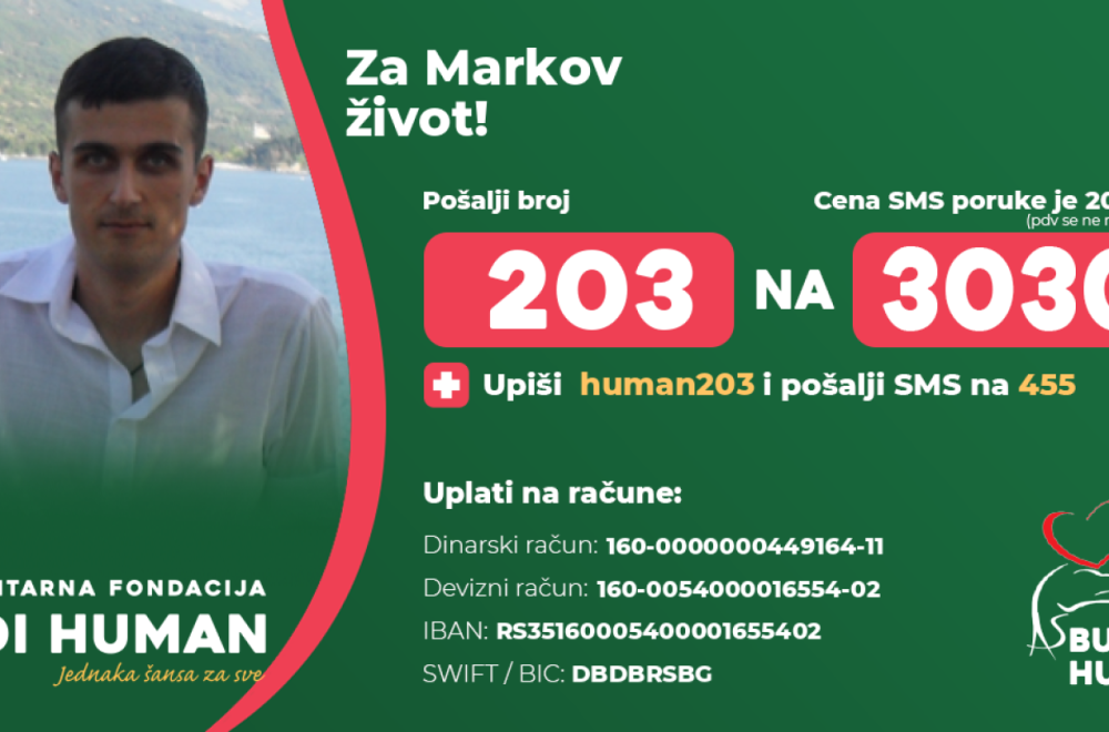 Marku je potrebna pomoć: Pošaljite SMS sa brojem 203 na 3030