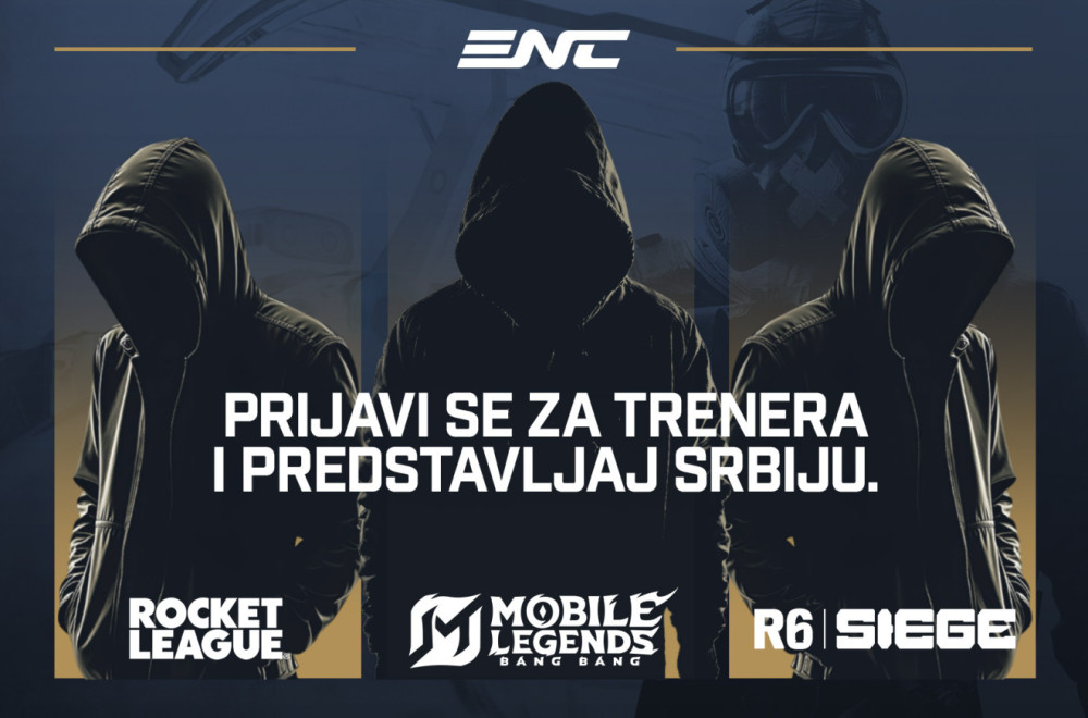 Igraš Rocket League, MLBB ili R6 Siege? Postani trener srpske reprezentacije!