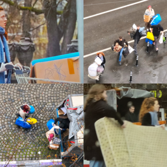 Seoba blokadera sa Rektorata; Krenula selidba nakon ulaska policije i tužilaštva; Iznose kese i kutije FOTO