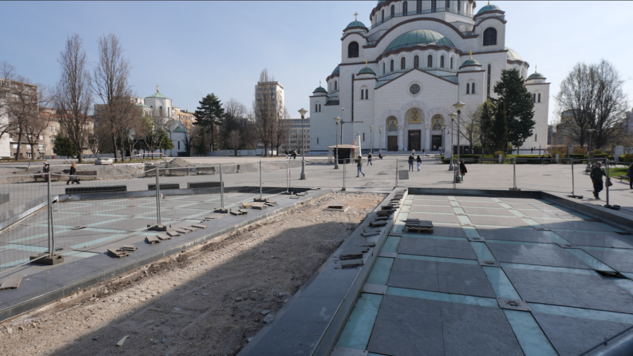 Novo lice Vračara: Intenzivni radovi na platou Hrama Svetog Save FOTO