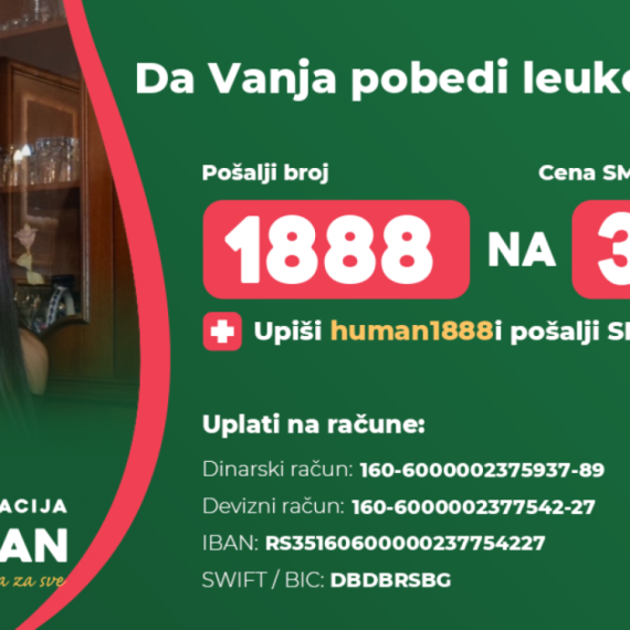 Vanji je potrebna naša pomoć: Pošaljite SMS sa brojem 1888 na 3030