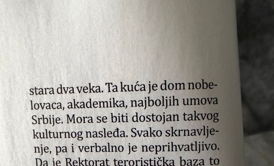 Đokiću skrnavljenje rektorata neprihvatljivo; Pravljenje nereda i unošenje pirotehnike je u redu?