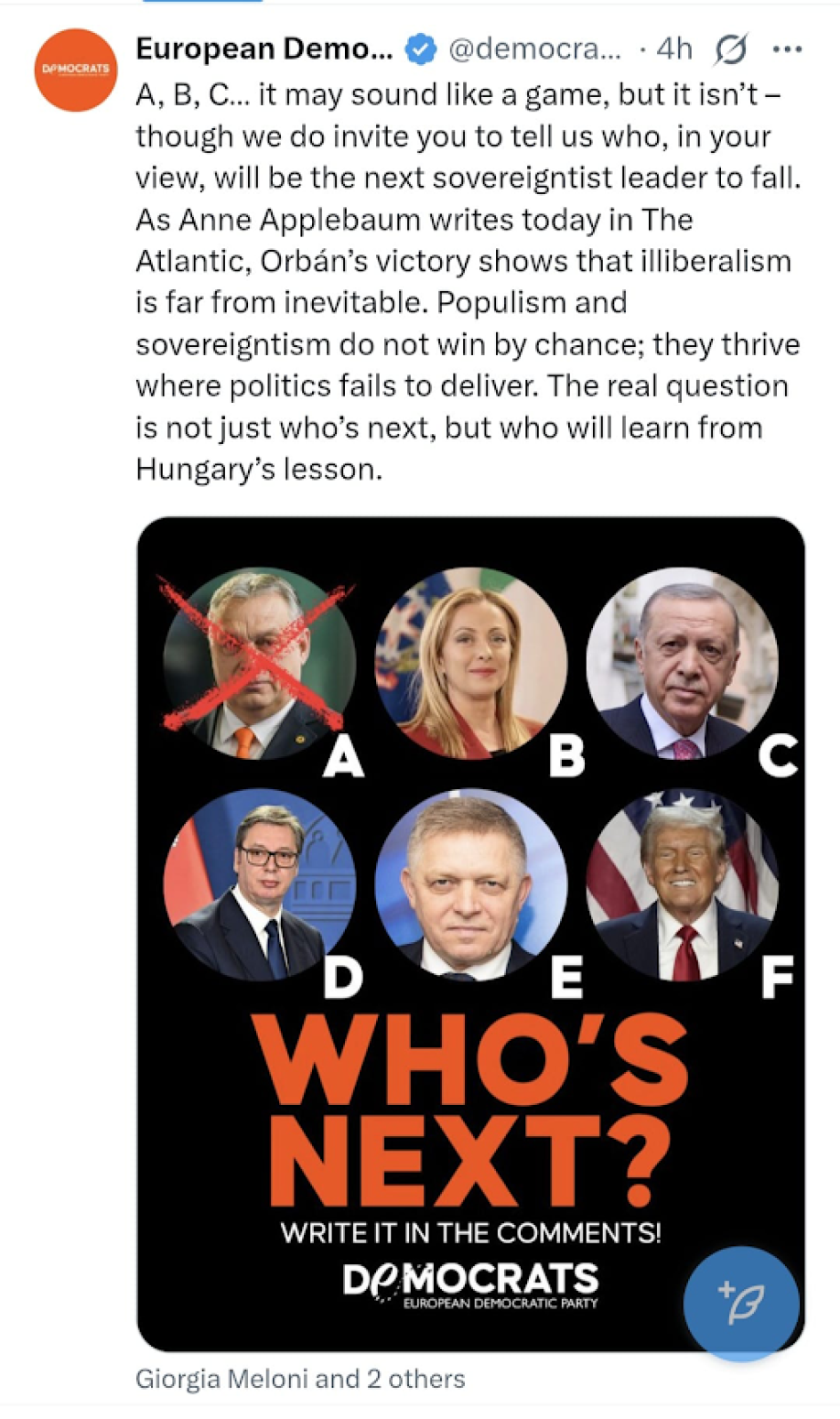 Sramno: Evropske demokrate objavile listu za odstrel na kojoj je i Aleksandar Vučić