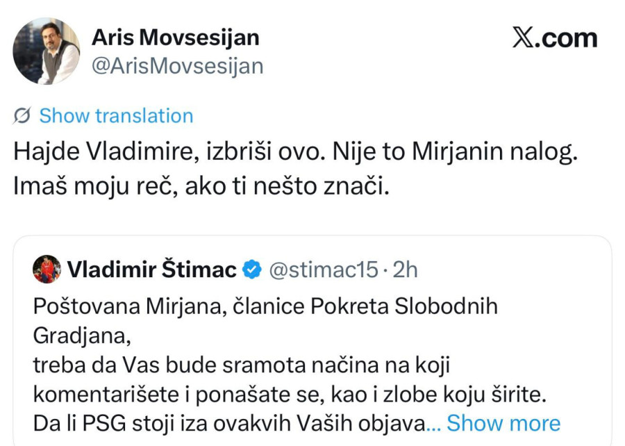 Još jedna rasprava blokadera: Štimac se obrušio na PSG; Stigle reakcije Grbovića i Movsesijan FOTO