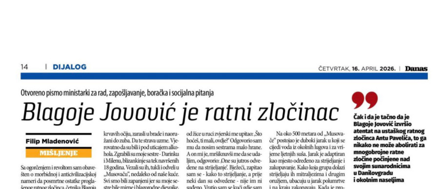 Picula dao novi zadatak: Srbe prikazati kao zločince, a Jovović najveći jer je pucao u Pavelića FOTO