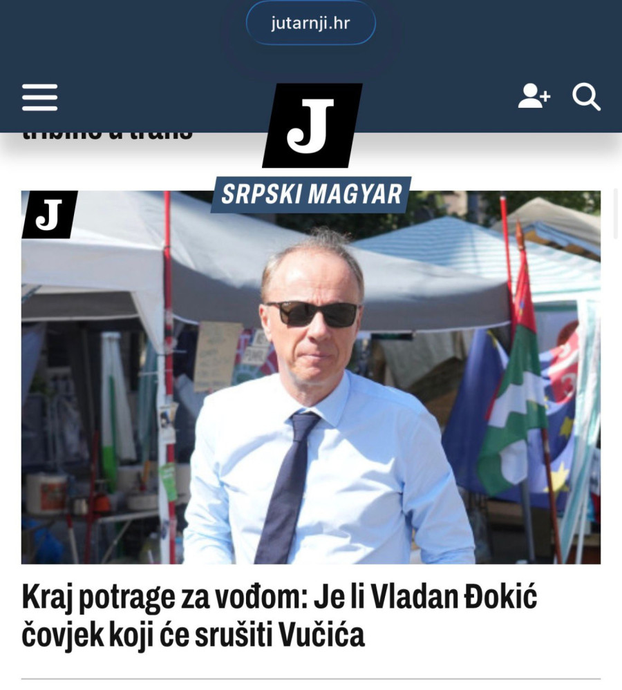 Hrvatska služba odlučila: Sa političarem Đokićem rušimo Srbiju FOTO