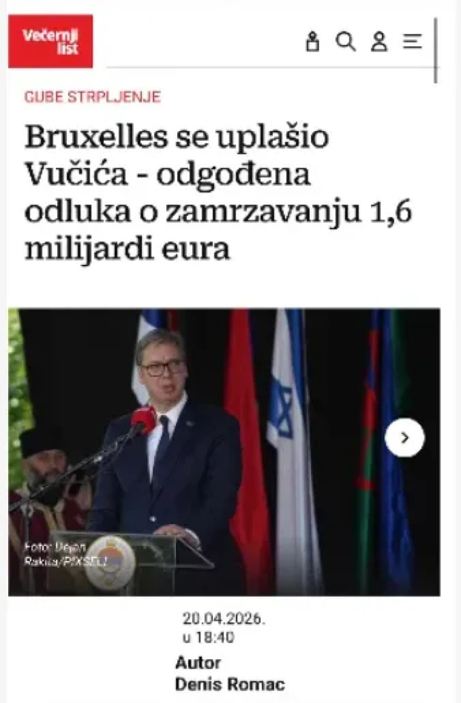 Otkriveno zašto EU nije zamrzla 1,6 milijardi evra Srbiji; Hrvati razočarani FOTO