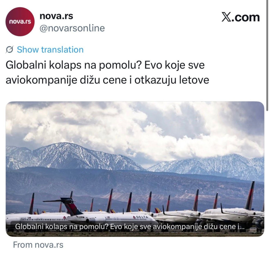 Blokaderski mediji kriju istinu; Ne prikazuju da Air Serbia i dalje leti u punom kapacitetu FOTO