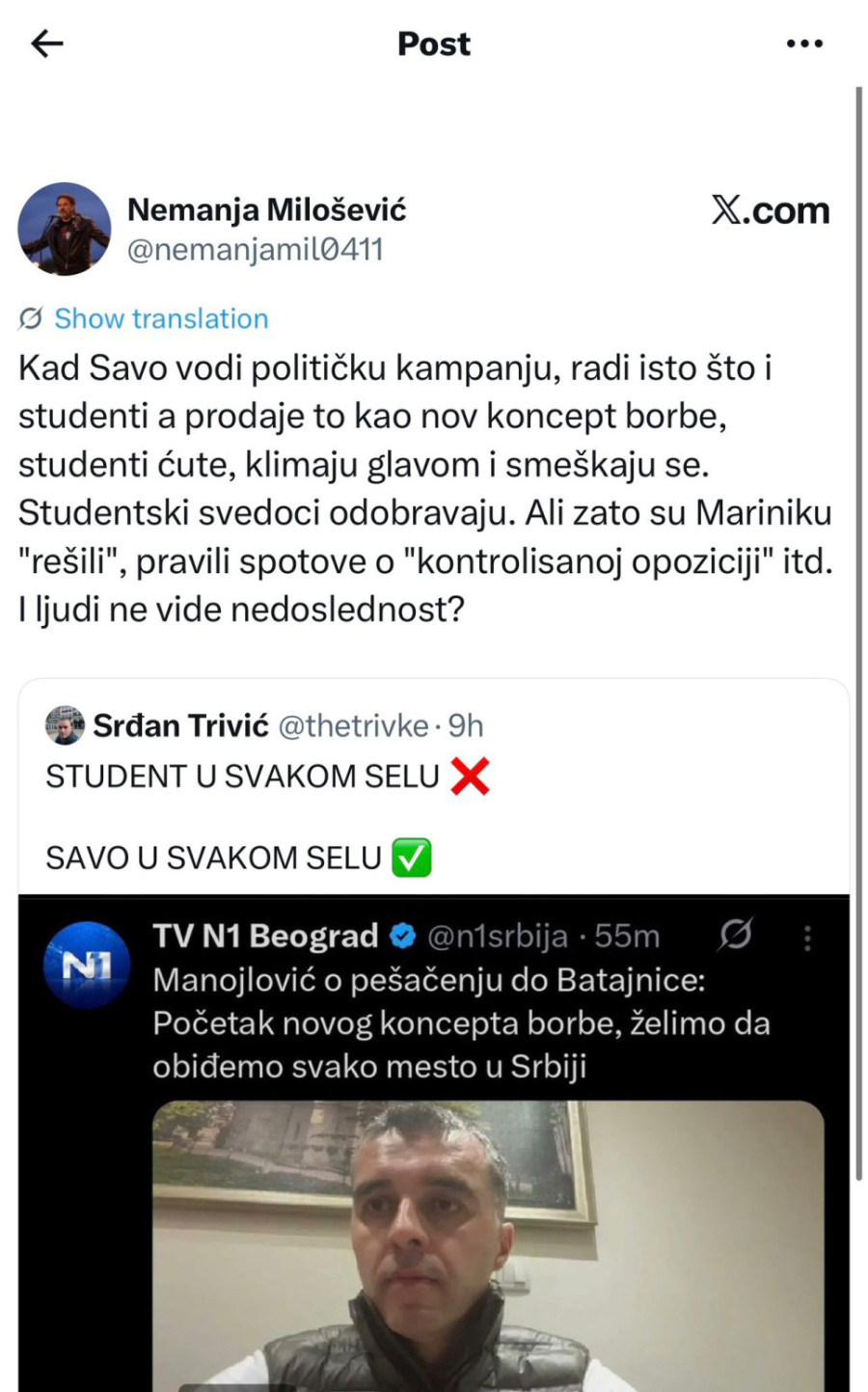 Totalni raskol među blokaderima; Manojloviću poručili da je plagijator FOTO