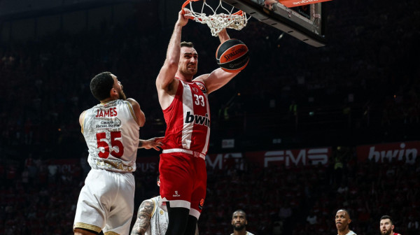 Evroliga nagradila Milutinova – MVP priznanje za prvi meč plej-ofa