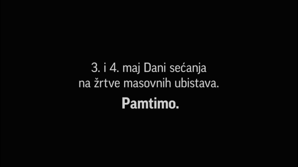 Pamtimo: Na TV ekranima pojavila se poruka u znak sećanja na žrtve