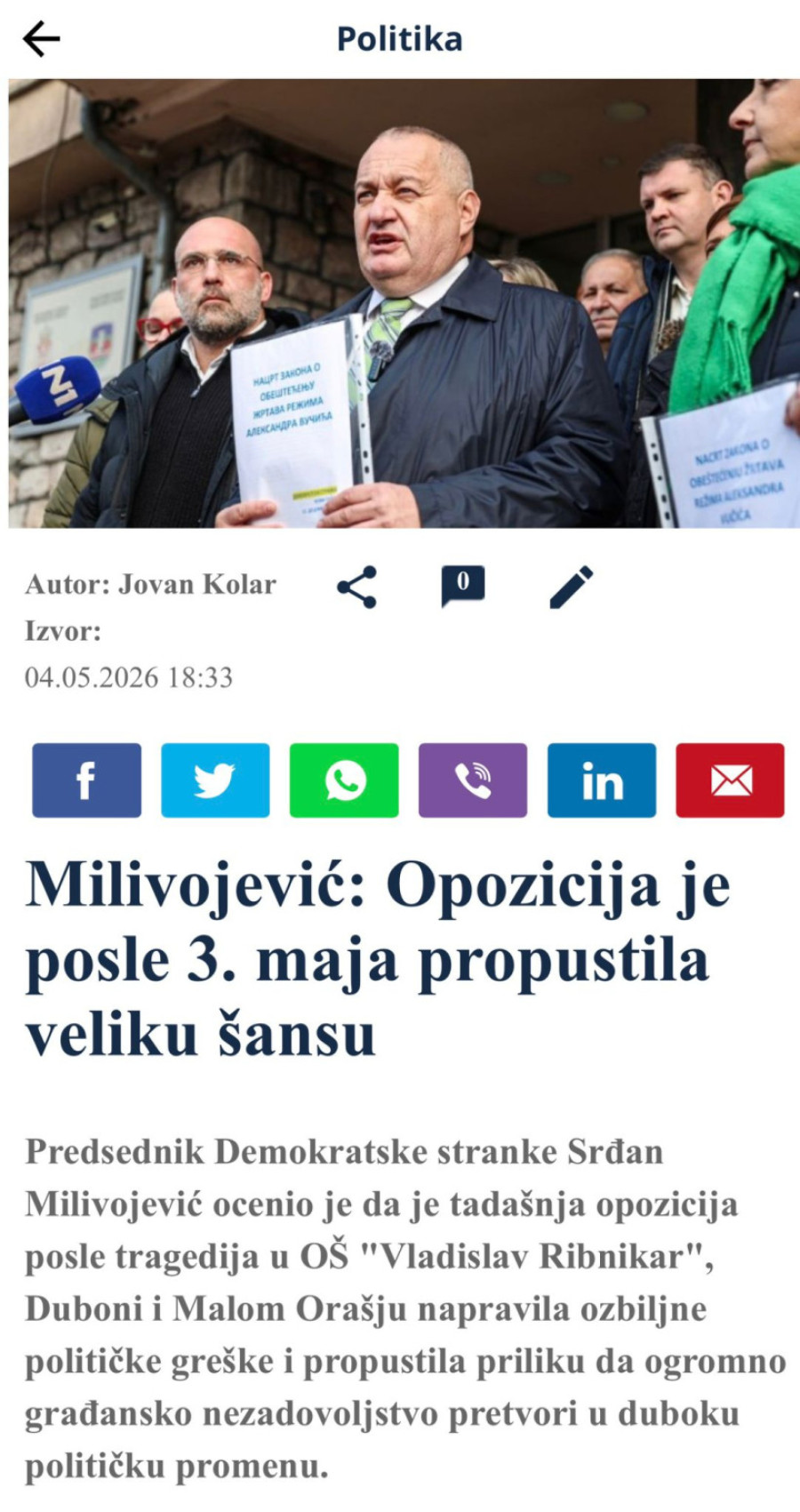 Sramno: Za blokadere i opoziciju stradali ljudi su živa šansa FOTO