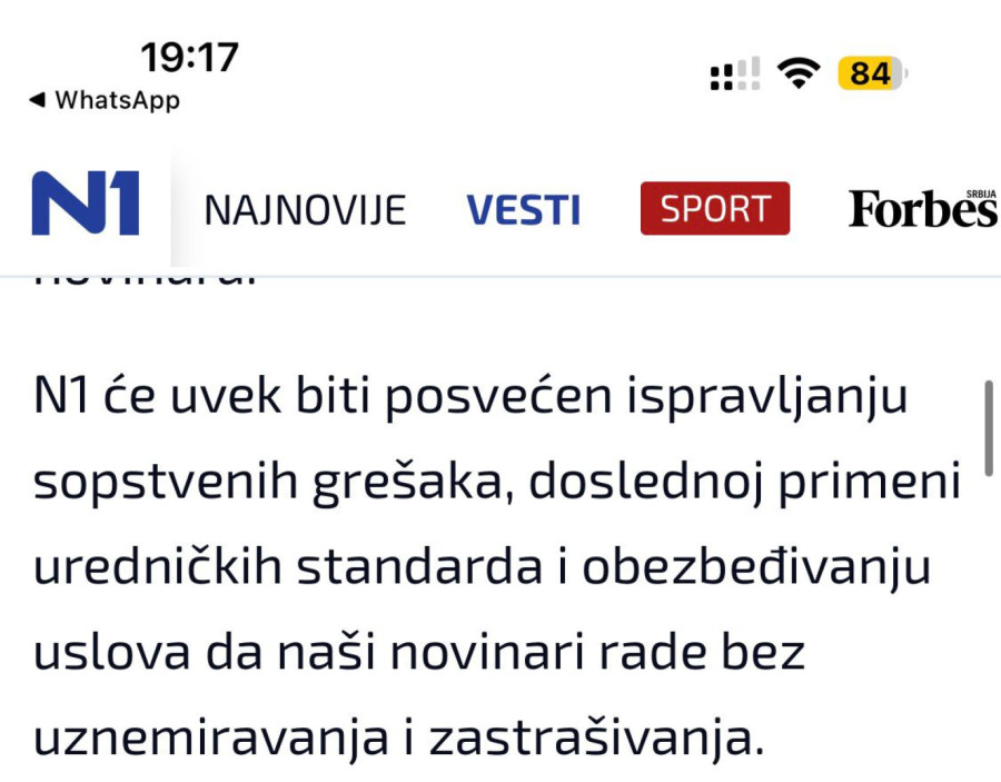 N1 priznaje: Iznete opaske o poreklu Tatalović nisu bile urednički opravdane; Ispravljaćemo greške FOTO