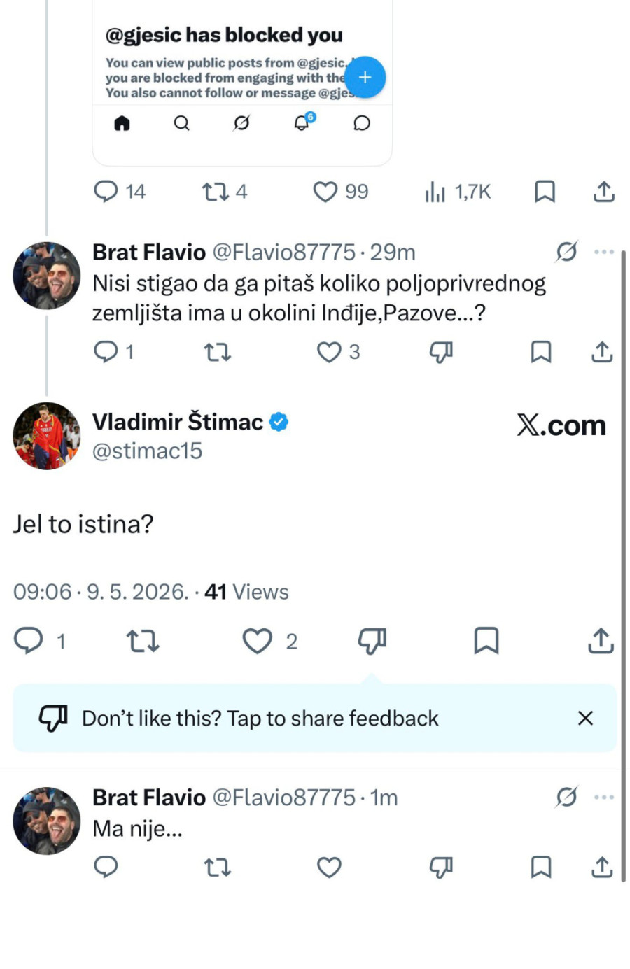 Nastavlja se rat blokadera: Ješić i Štimac pokazali – svi su protiv svih FOTO