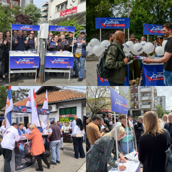 Štandovi SNS-a po celom Beogradu: Zemun, Voždovac, Vračar, Surčin...; Ljudi masovno došli da ih podrže FOTO