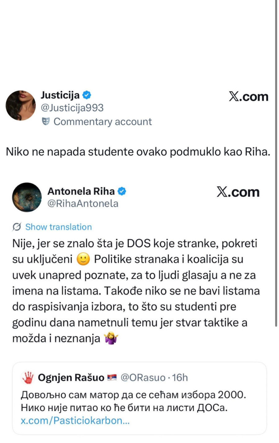 Antonela Riha udarila na blokadere; Oni je napali zato što je rekla istinu FOTO