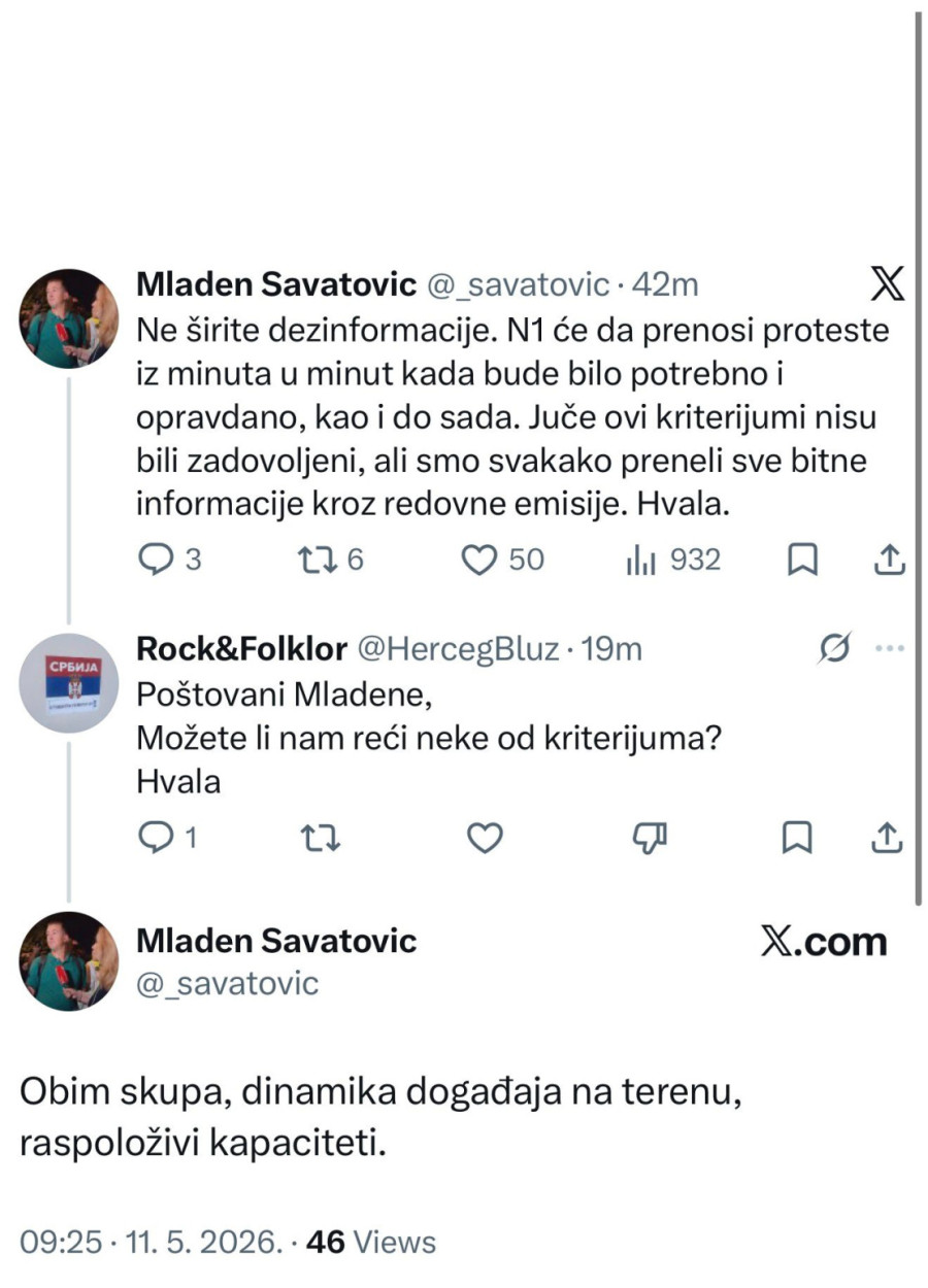 N1 potvrdila: Jučerašnji skup blokadera je potpuno propao FOTO