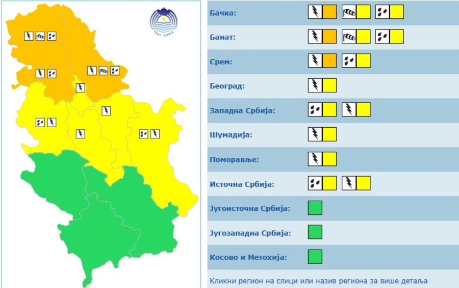Na snazi najviši stepen upozorenja zbog nevremena; RHMZ upalio sve alarme; Ovo se dugo nije desilo