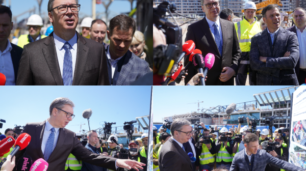Vučić tours construction works at EXPO site: "Belgrade is becoming the world!"; "Dozens of presidents on EXPO"