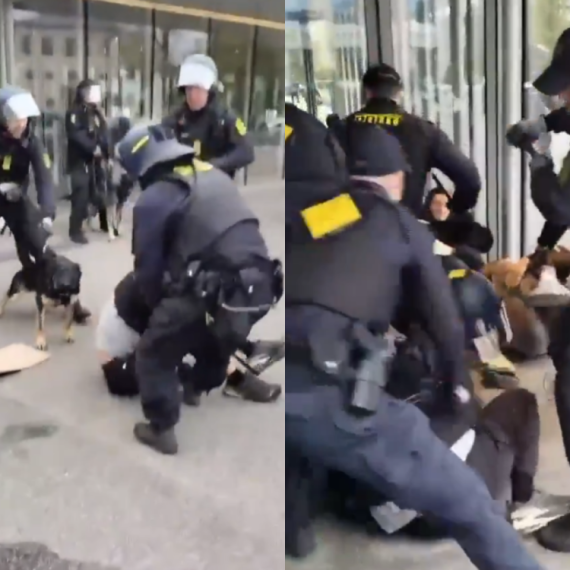 Ovako blokadere "rešava" policija u Danskoj: Tuku ih pendrecima, u sve uključen i policijski pas VIDEO
