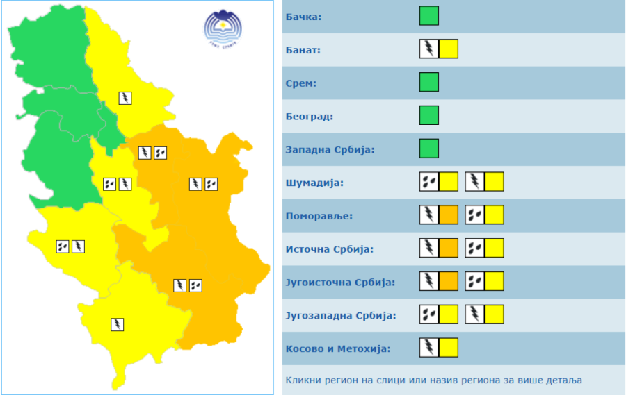 Stiže nevreme – pljuskovi, grmljavina i grad; Evo gde će biti najkritičnije