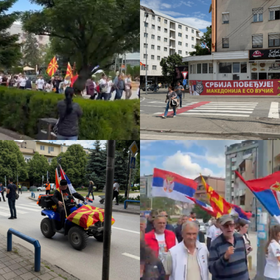 "Srbija pobeđuje – Makedonija je uz Vučića"; Ljudi dolaze na skup podrške Vučiću u Kumanovu FOTO/VIDEO