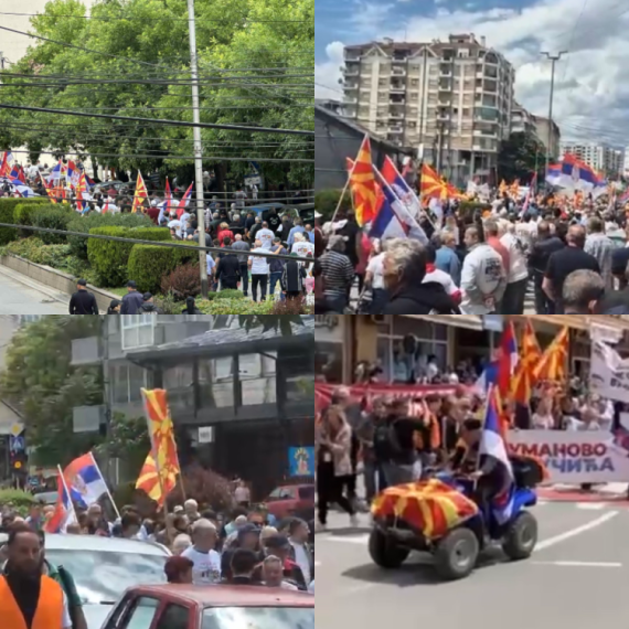 Veličanstveni prizori u Kumanovu: 2.000 ljudi na skupu podrške Vučiću; Vijore se zastave" FOTO/VIDEO