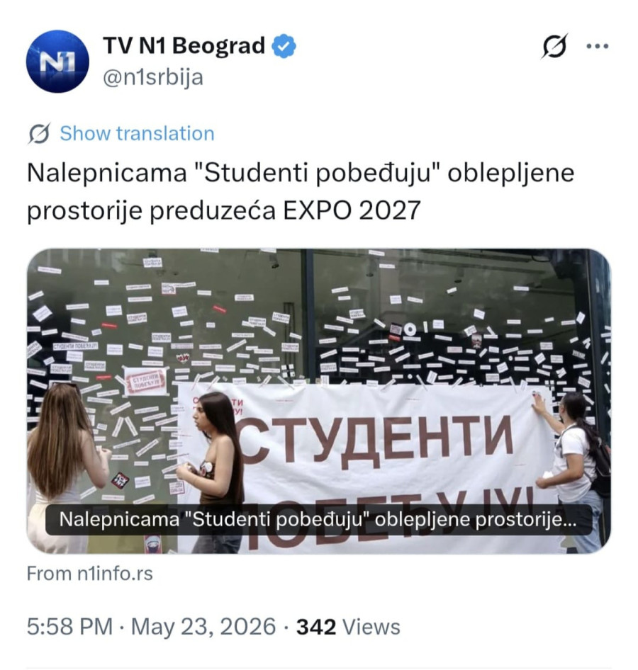 Blokaderi gde god prođu, nešto unište; Na meti kancelarije i predstavništvo EXPO 2027 FOTO