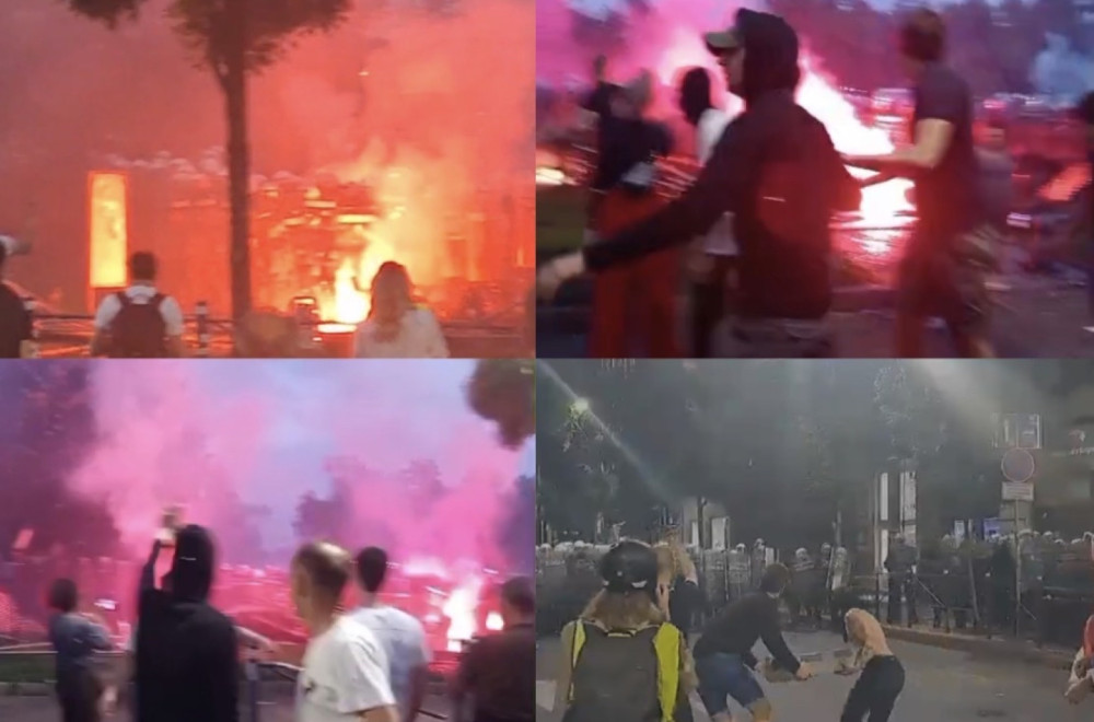 Potpuni haos u centru Beograda, blokaderi bakljama napali policiju: Odzvanja topovski udar FOTO/VIDEO
