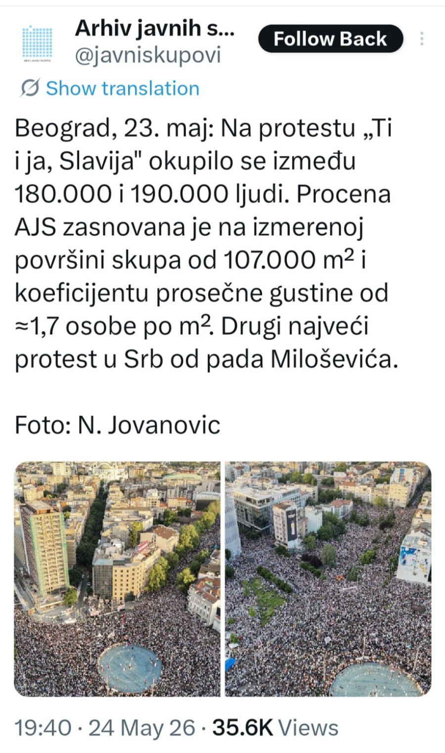 Naduvali brojke sa skupa na Slaviji; Blokaderi uhvaćeni u još jednoj manipulaciji FOTO
