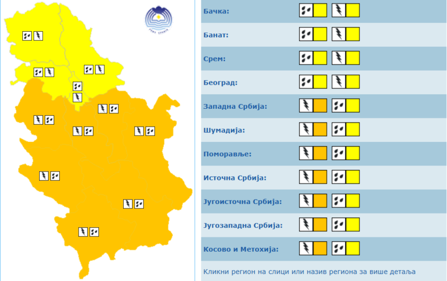 Spremite se za jako nevreme – najgore tek stiže; RHMZ popalio alarme