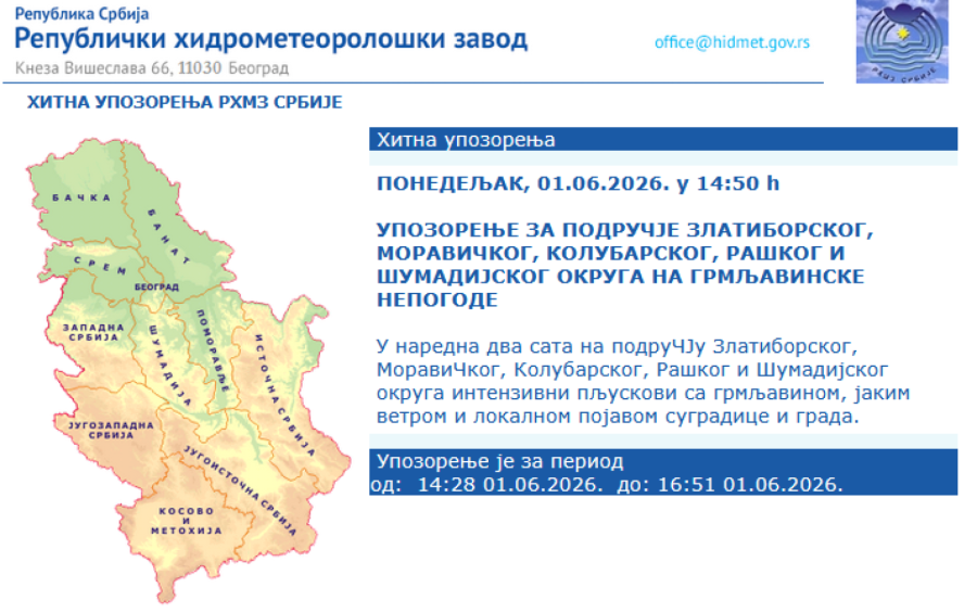 Oluja dolazi! Izdato hitno upozorenje: U naredna dva sata... MAPA