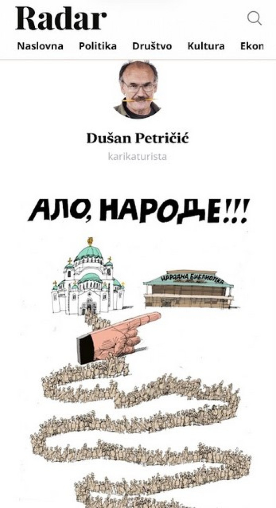 Sramna karikatura u Radaru: Žele vernike da predstave kao zatucane FOTO
