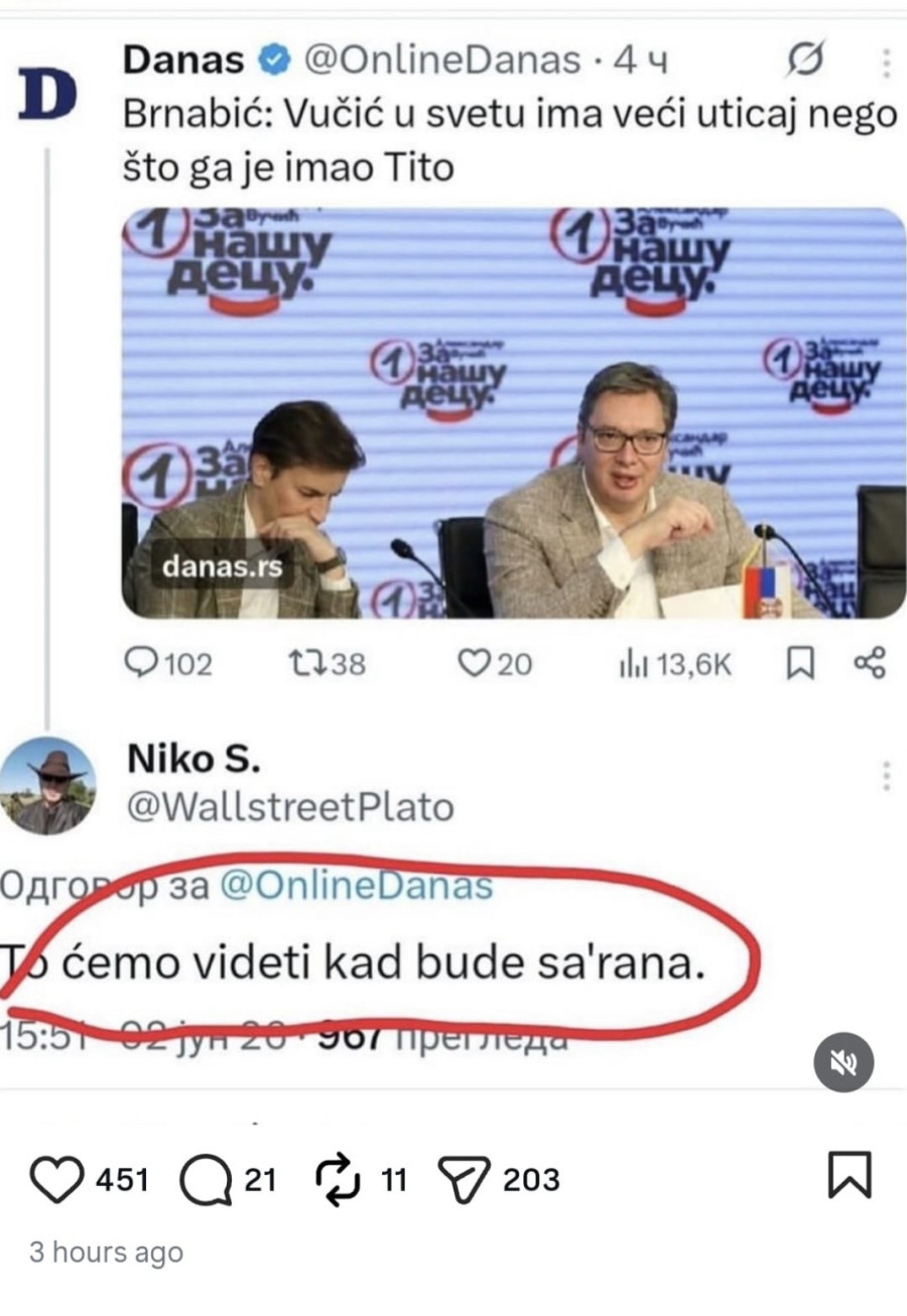Blokaderi se unapred raduju Vučićevoj smrti; Videćemo kad bude sahrana