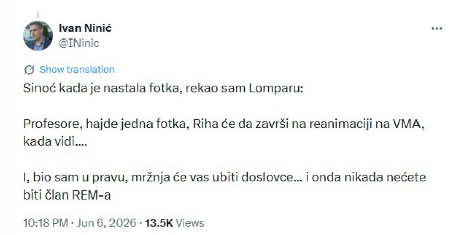 Nova svađa među blokaderima; Ninić i Riha u okršaju na društvenoj mreži FOTO
