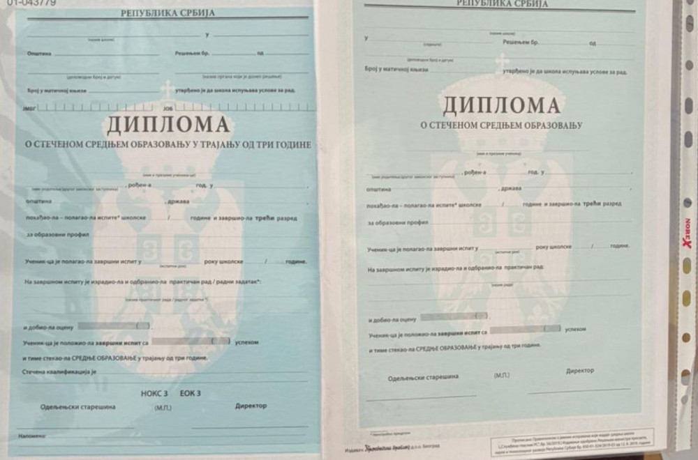 Banda falsifikatora štanocava diplome: Uhapšeni jutros, a uzeli oko 20 miliona dinara FOTO