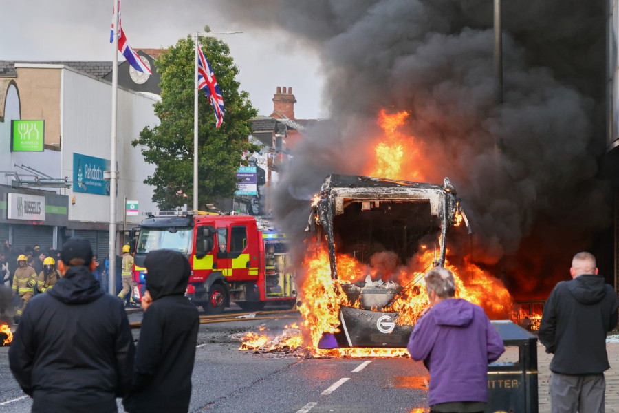 The last straw; A European city is literally in flames; People are on the verge of 