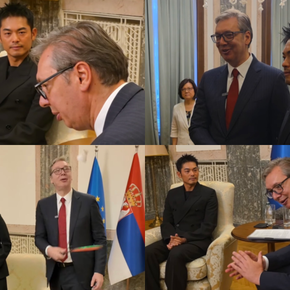 Vučić sa najvećim svetskim badminton igračem Lin Danom: "Hvala vam što promovišete EXPO sa nama" VIDEO