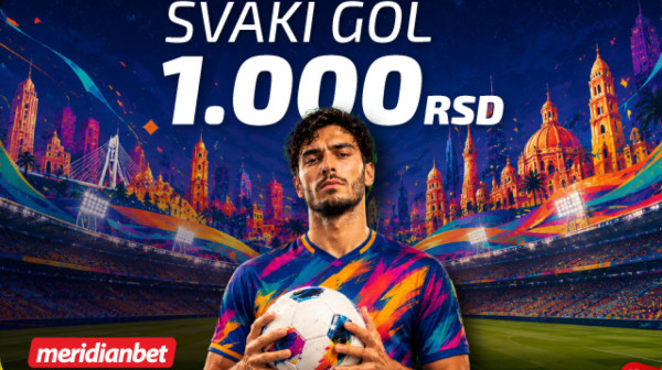 Eksplozija bonusa u Meridianu: Svaki gol na Svetskom prvenstvu vredi 1.000 dinara!