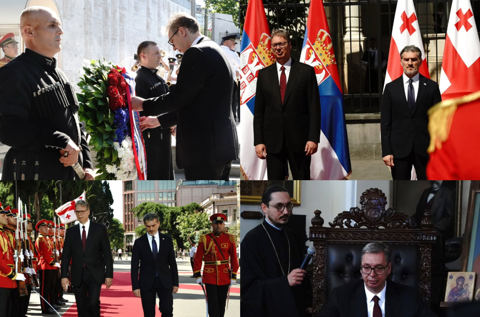 Vučić u Gruziji; Sastao se sa Kavelašvilijem i patrijarhom; Položio venac na Spomenik herojima FOTO/VIDEO