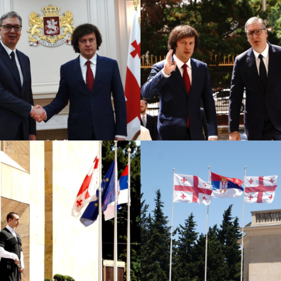 Vučić nastavlja posetu Gruziji; Sastao se sa premijerom Kobahidzeom u Tbilisiju
