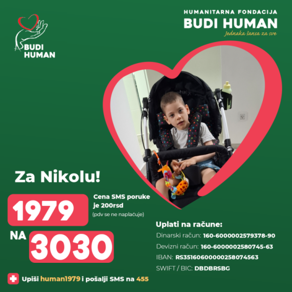 Budimo humani: Za pomoć dečaku Nikoli pošaljite 1979 na 3030