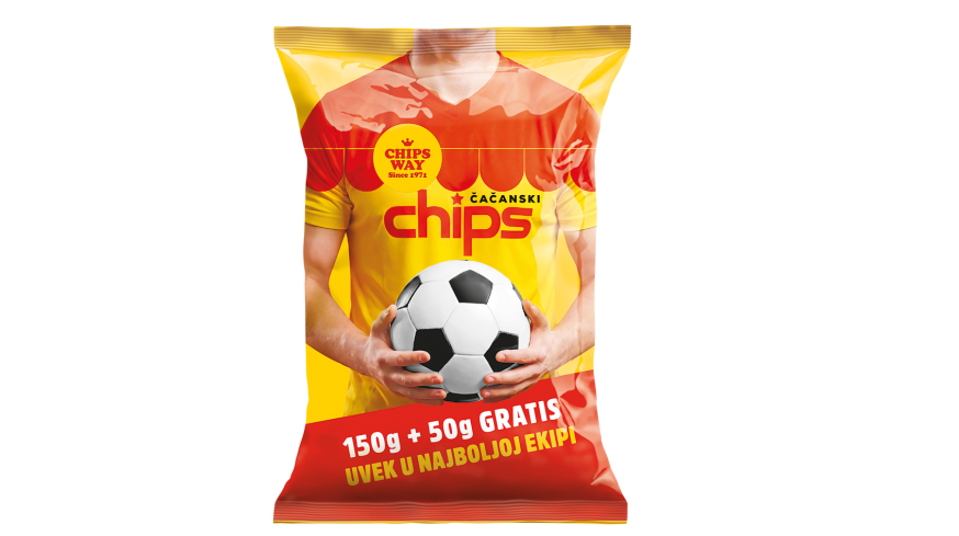 Za velike utakmice treba više: Čačanski čips 150g + 50g gratis!