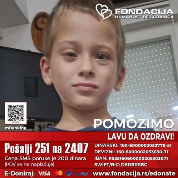Pomozimo Lavu da ozdravi: Pošaljite SNS sa brojem 251 na 2407