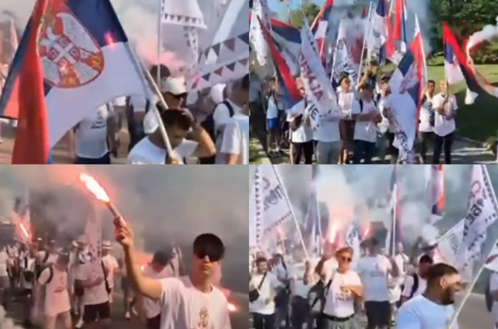 Novosađani krenuli pešice put prestonice s Petrovaradina; "Srpski narode, predsedniče, vidimo se u Beogradu"