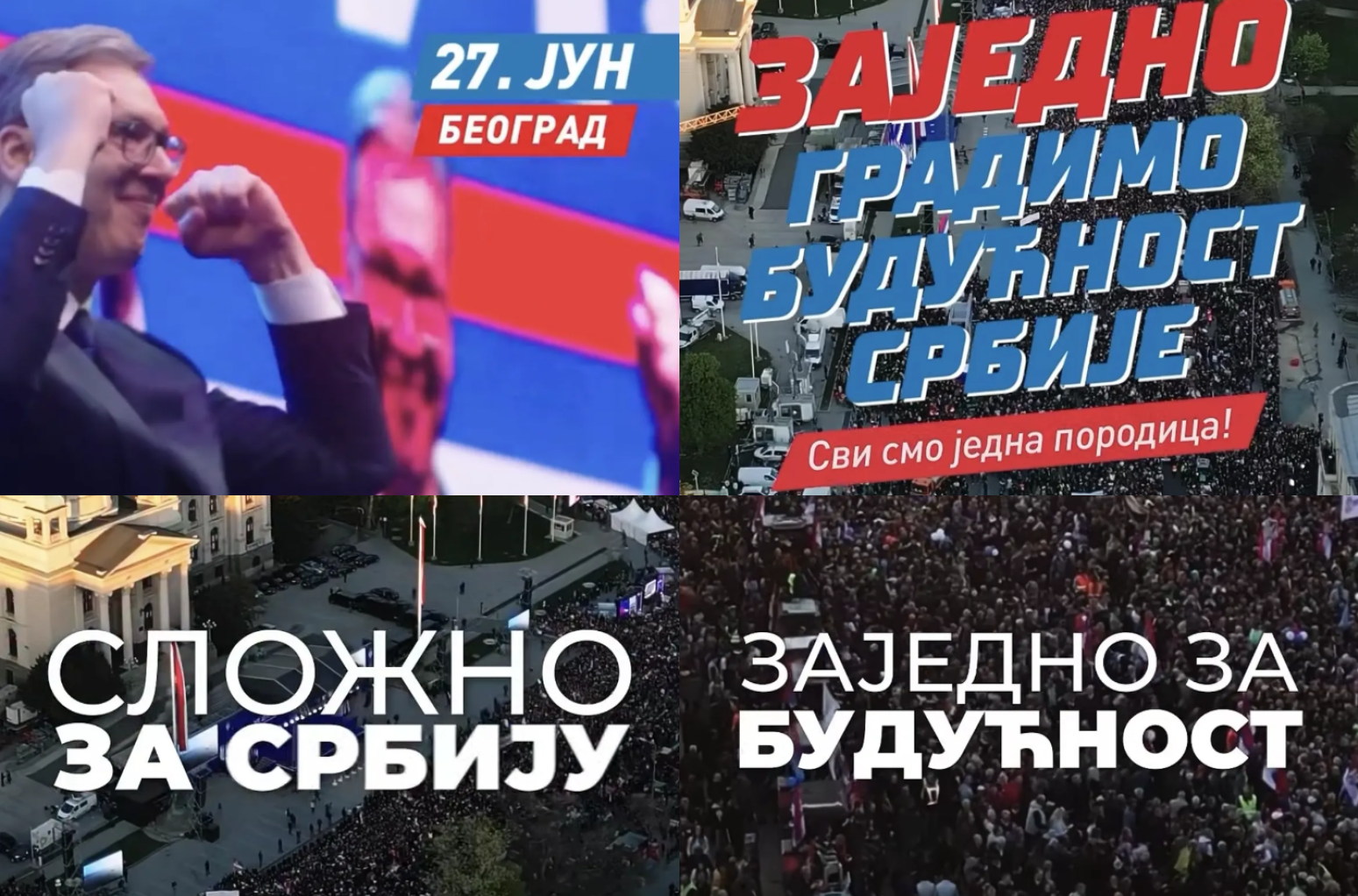 "Složno za Srbiju, odlučno za naše porodice, zajedno za budućnost"; Vučić se oglasio uoči sutrašnjeg skupa