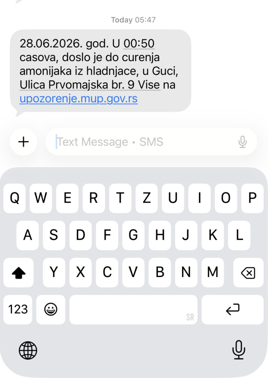 Iscurio amonijak iz hladnjače u Guči; Meštanima stiglo upozorenje MUP-a FOTO