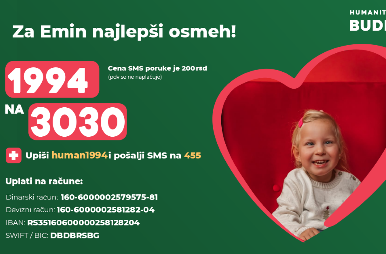 Budimo humani: Pomozimo devojčici Emi – 1994 na 3030